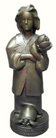 AS well as some cash, winners of the Deutscher Literaturepreis receive a 'Momo', a 30 cm-high bronze statue, based on the eponymous character of Michael Ende's 1973 novel, 'Momo'.